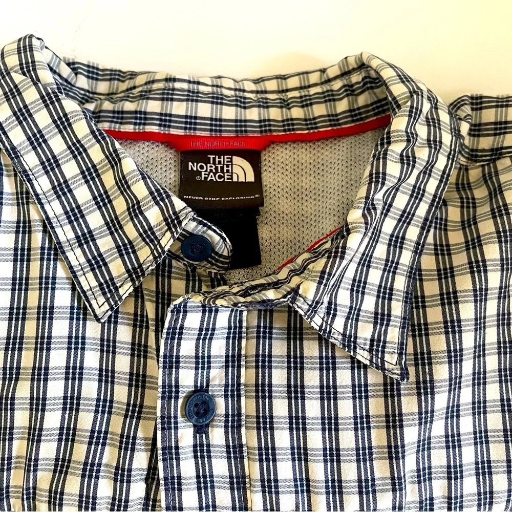 The North Face Men's Blue Checkered Shirt size XL
